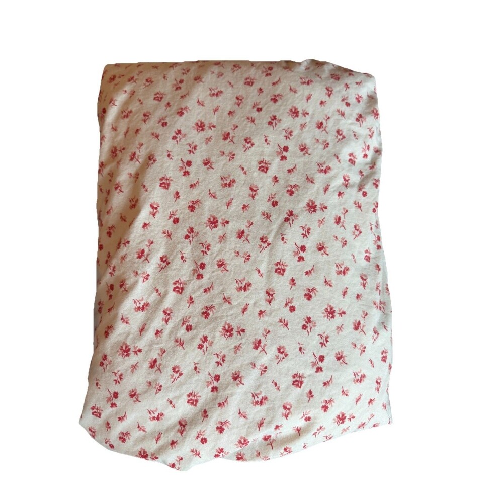 Ralph Lauren Colchester twin Fitted Sheet Red Ivory  Floral Vintage dainty - Picture 5 of 6